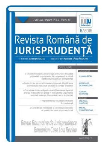 Revista romana de jurisprudenta nr. 6/2016