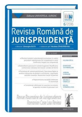 Revista romana de jurisprudenta nr. 6/2016