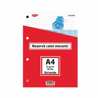 Rezerva caiet mecanic A4 50 file dictando
