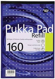 Rezerva Pukka Pad A4 dictando, 160 pag, cu 4 perforatii pentru bilblioraft, blue