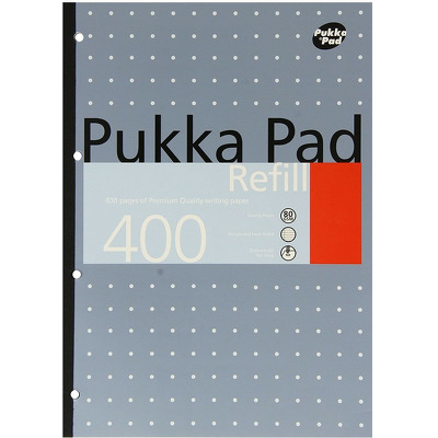 Rezerva Pukka Pads A4 dictando, 400 pagini, cu 4 perforatii pentru biblioraft, albastru