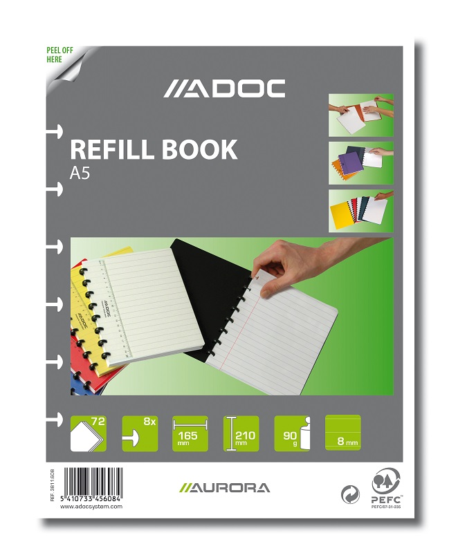 Rezerva caiet A5 matematica, 72 file - 90g/mp, Aurora Adoc