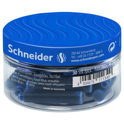 Rezerve cerneala stilou, 30buc, albastru royal, Schneider