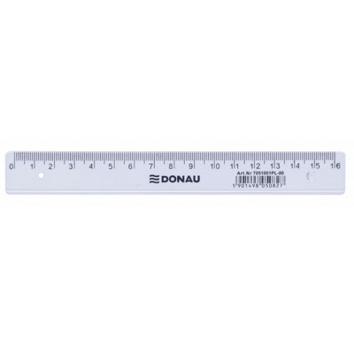 Rigla din plastic transparent, 16 cm