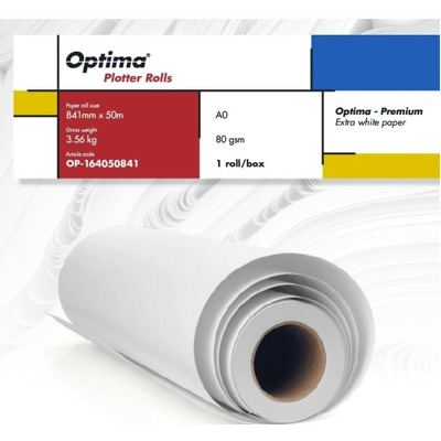 Rola plotter A0, 80gr, 841mm x 50m, Optima Premium