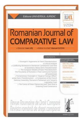 Romanian journal of comparative law no. 1/2014