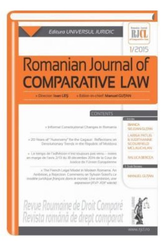 Romanian journal of comparative law no. 1/2015