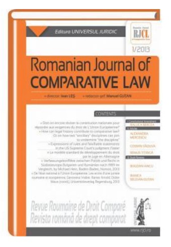 Romanian Journal of Comparative Law nr. 1/2013