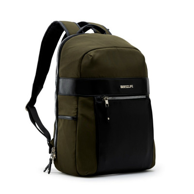 Rucsac Alya, 43x30x15cm, copartiment tableta si laptop 14.1 inch, maro/negru