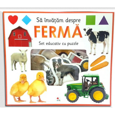 Sa invatam despre ferma. Set educativ cu puzzle