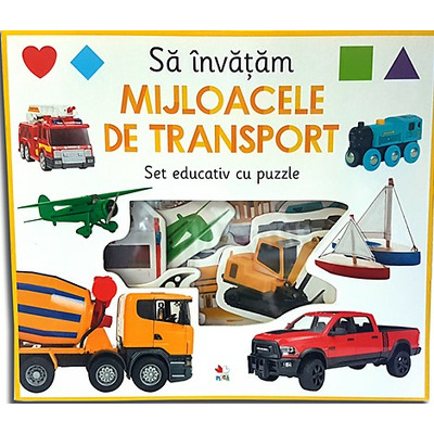 Sa invatam mijloacele de transport. Set educativ cu puzzle
