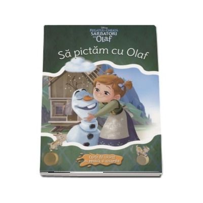 Sa pictam cu Olaf. Carte de colorat cu pensula si acuarele