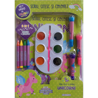 Scriu, citesc si colorez - Unicorni