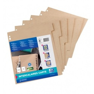 Separatoare carton reciclat, A4, 6 buc/set, Touareg - bej natural