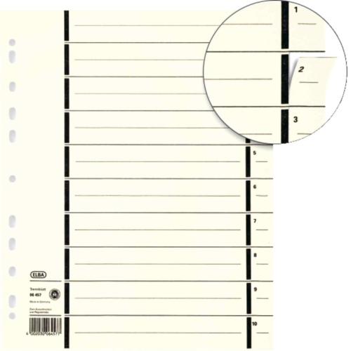 Separatoare carton manila, 230g/mp, 300 x 240mm, 100/set, Elba -  chamois