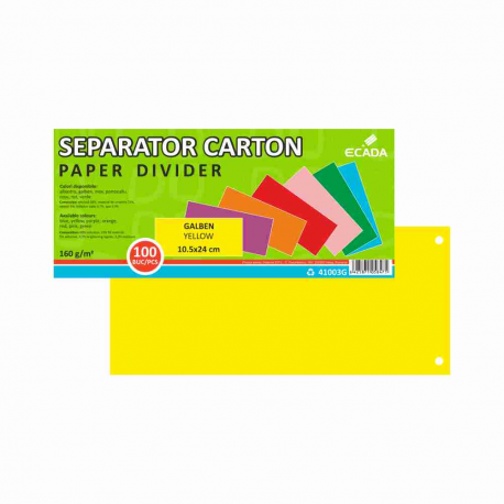 Separator carton 10.5X24CM 160G set 100 galben Ecada