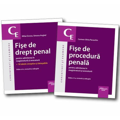 Set 2 carti - Fise drept penal si procedura penala 2020. Pentru admiterea in magistratura si avocatura