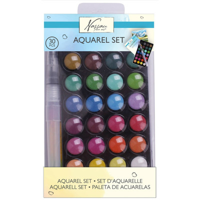 Set 28 acuarele si pensula cu rezervor