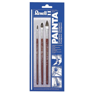 Set 3 pensule plate Revell, Rosu/Argintiu