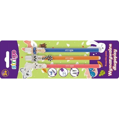 Set 3 pixuri cerneala cu stergere Forest Heroes, in blister