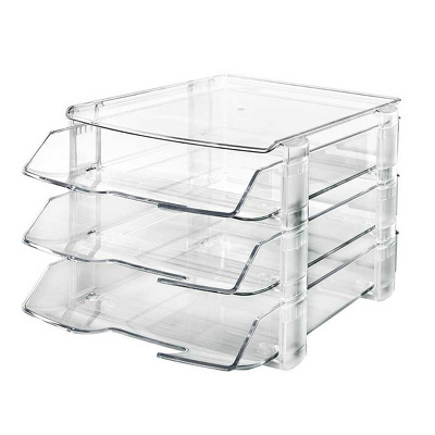 Set 3 tavi documente cu suport telefon fix, cu distantiere, transparent cristal