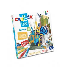 Set 3D cu 18 carioci Elefant, Carioca