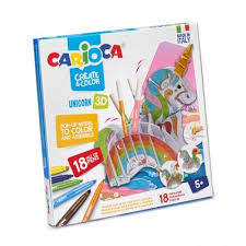 Set 3D cu 18 carioci Unicorn, Carioca