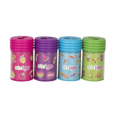 Set 4 ascutitoare Strigo, 2 dimensiuni, 4 culori