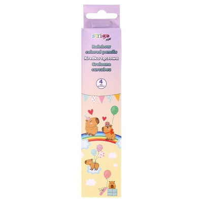 Set 4 creioane colorate Strigo Kapybara, multicolor, efect de amestecare a culorilor