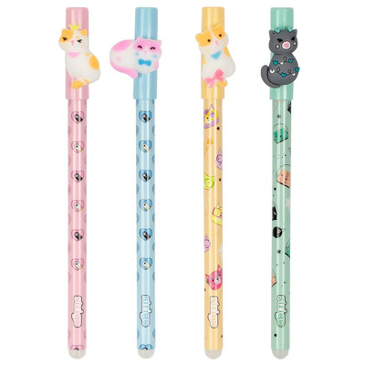 Set 4 pixuri Strigo cerneala cu stergere, PISICUTE