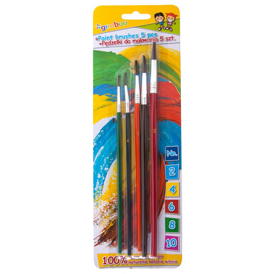 Set 5 pensule/blister (nr.2-4-6-8-10), Gimboo - culori asortate