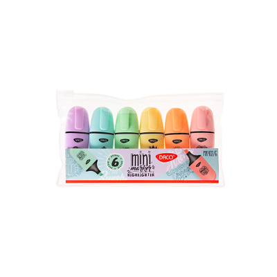 Set 6 mini markere evidentiatoare pastel