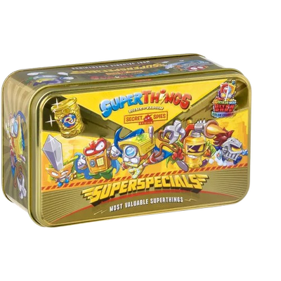 Set 9 figurine in cutie metalica SUPERTHINGS - SuperSpecial Secret Spies, Seria 6