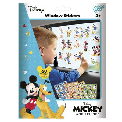 Set autocolante din sticla Mickey Mouse, 60 bucati