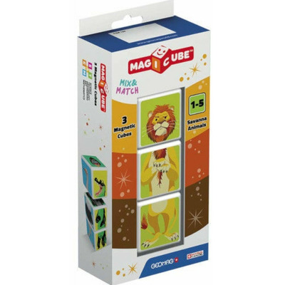 Set Constructie Magnetic Magicube Animale din Savana