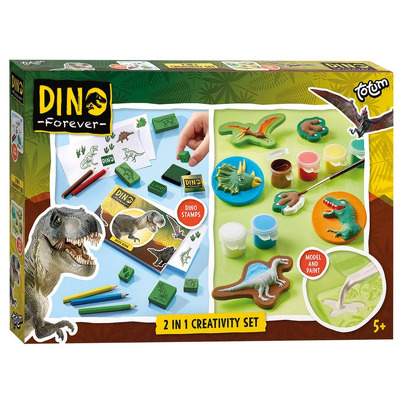 Set creatie 2 in 1 cu dinosauri