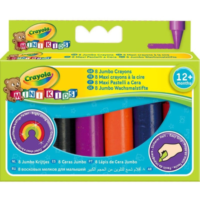 Set creioane cerate colorate Jumbo, 8 bucati