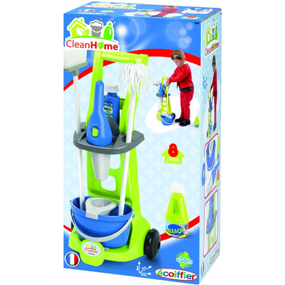 Set curatenie carucior cu accesorii si aspirator de mana