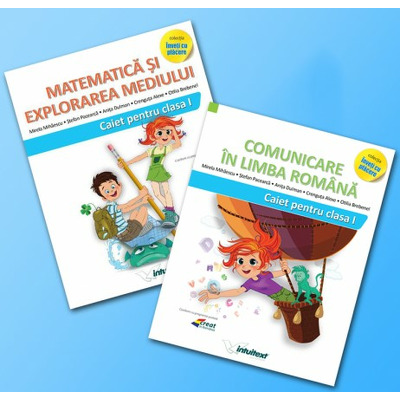 Set de 2 caiete pentru clasa I. Limba romana si Matematica - Intuitext (Varianta - Pitila, Mihailescu)