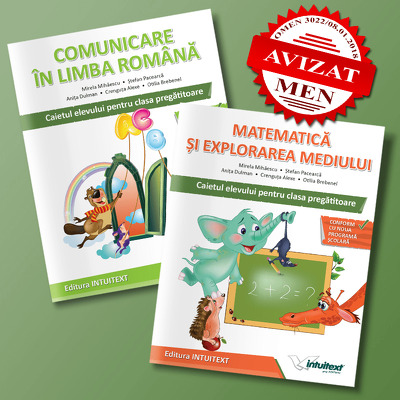 Set de 2 caiete pentru clasa pregatitoare. Comunicare in limba romana si Matematica si explorarea mediului - Intuitext