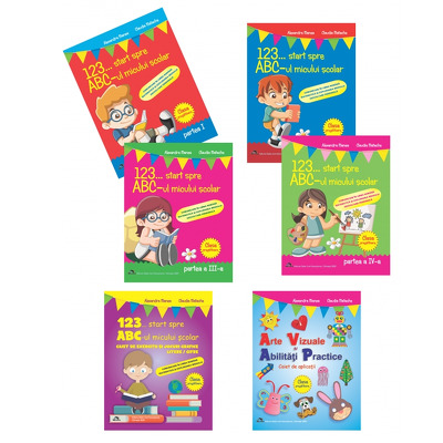 Set de 6 caiete pentru gradinita. 123... Start spre ABC-ul micului scolar