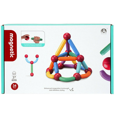 Set de constructie magnetic - Forme 3D (34 piese)