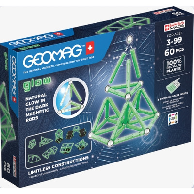 Set de constructie magnetic Glow 60 piese