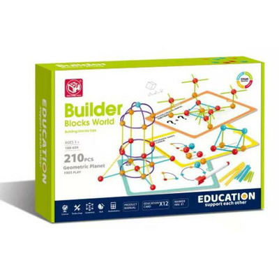 Set de constructie STEAM - Forme 3D (210 piese)