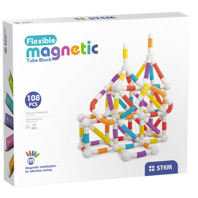 Set de constructie STEM magnetic -  Tuburi flexibile (108 piese)