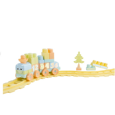 Set de constructii cu trenulet - 36 piese (pastel)