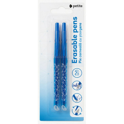 Set doua pixuri cu stergere Petite, cerneala albastra, 0.7mm