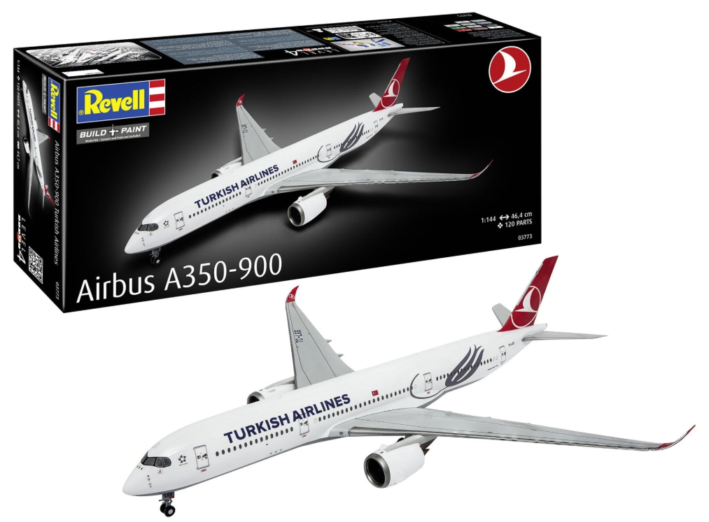 Set macheta Revell avion Airbus A350-900 Turkish Airlines. Kit constructie avion civil