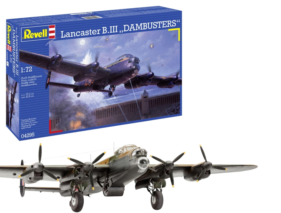 Set macheta Revell avion Avro Lancaster B.III Dambusters. Kit constructie bombardier RAF