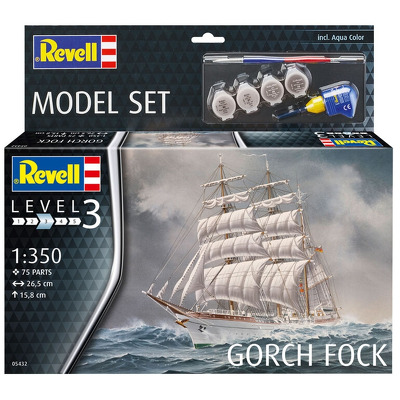 Set model de asamblare, Revell, Nava cu vele Gorch Fock, 75 piese